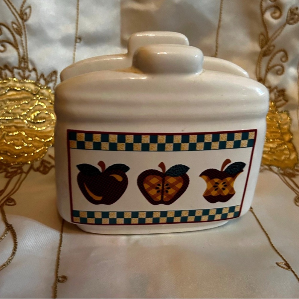 Apple Design Ceramic Napkin holder and Milk/cream jug